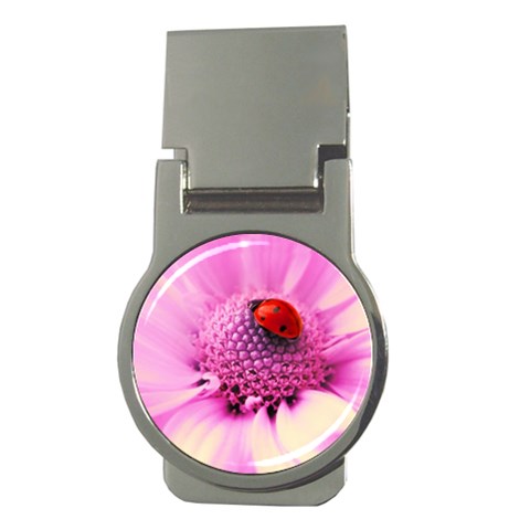 Ladybug On a Flower Money Clip (Round) from UrbanLoad.com Front
