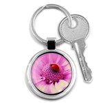 Ladybug On a Flower Key Chain (Round)