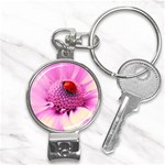 Ladybug On a Flower Nail Clippers Key Chain