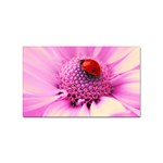 Ladybug On a Flower Sticker (Rectangular)