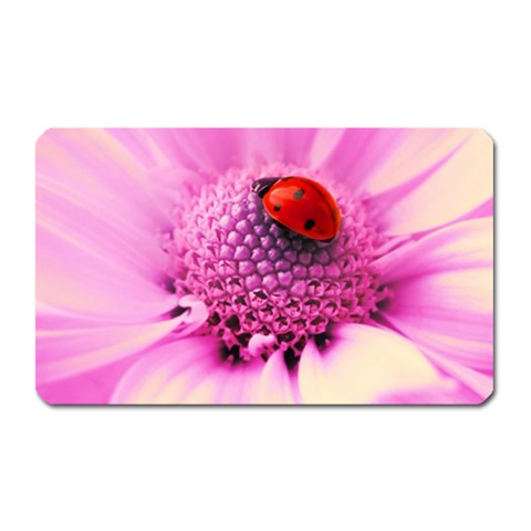 Ladybug On a Flower Magnet (Rectangular) from UrbanLoad.com Front