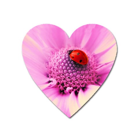 Ladybug On a Flower Magnet (Heart) from UrbanLoad.com Front