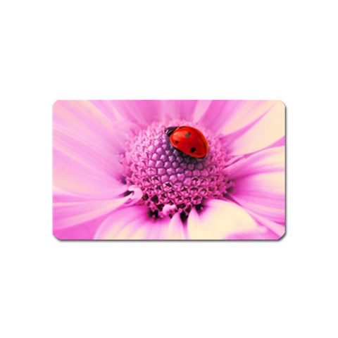 Ladybug On a Flower Magnet (Name Card) from UrbanLoad.com Front