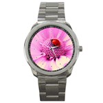 Ladybug On a Flower Sport Metal Watch