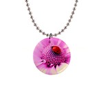 Ladybug On a Flower 1  Button Necklace