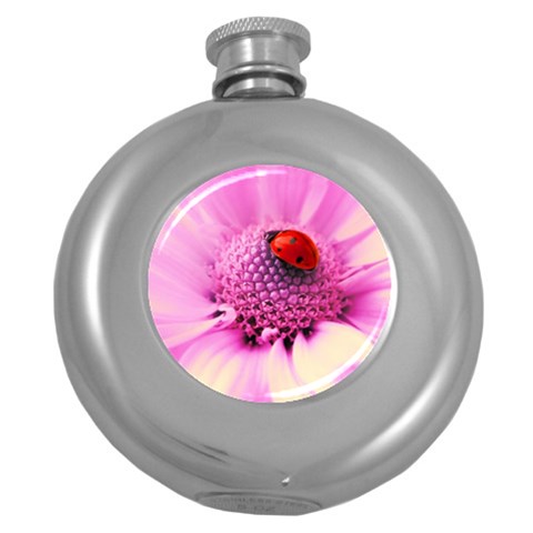 Ladybug On a Flower Hip Flask (5 oz) from UrbanLoad.com Front