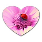 Ladybug On a Flower Mousepad (Heart)