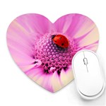 Ladybug On a Flower Mousepad (Heart)