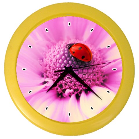 Ladybug On a Flower Color Wall Clock from UrbanLoad.com Front