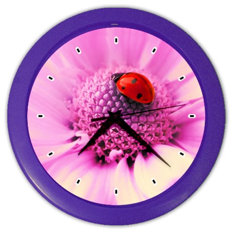Ladybug On a Flower Color Wall Clock from UrbanLoad.com Front