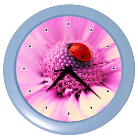Ladybug On a Flower Color Wall Clock from UrbanLoad.com Front