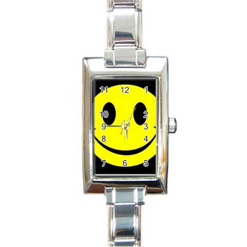 smiley Rectangular Italian Charm Watch from UrbanLoad.com Front