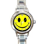 smiley Round Italian Charm Watch