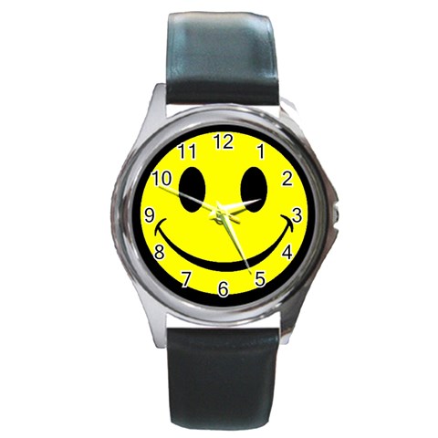 smiley Round Metal Watch from UrbanLoad.com Front
