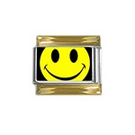 smiley Gold Trim Italian Charm (9mm)