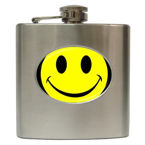 smiley Hip Flask (6 oz) from UrbanLoad.com Front