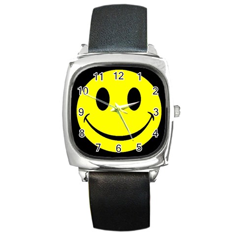smiley Square Metal Watch from UrbanLoad.com Front