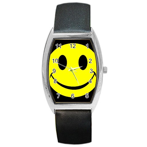 smiley Barrel Style Metal Watch from UrbanLoad.com Front