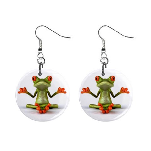 Crazy Frog 1  Button Earrings from UrbanLoad.com Front