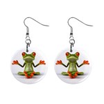 Crazy Frog 1  Button Earrings