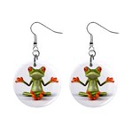 Crazy Frog 1  Button Earrings