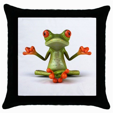Crazy Frog Throw Pillow Case (Black) from UrbanLoad.com Front