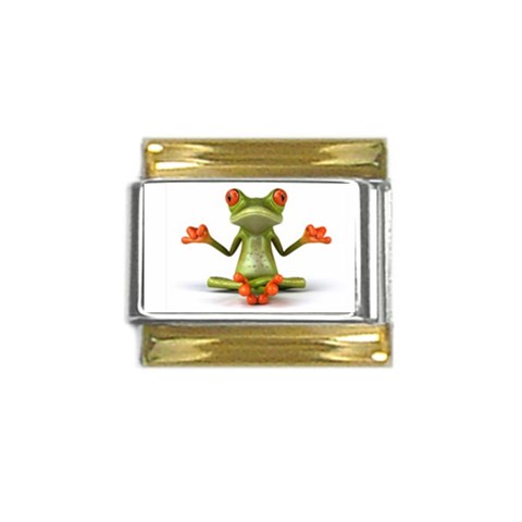Crazy Frog Gold Trim Italian Charm (9mm) from UrbanLoad.com Front
