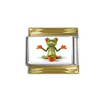 Crazy Frog Gold Trim Italian Charm (9mm)