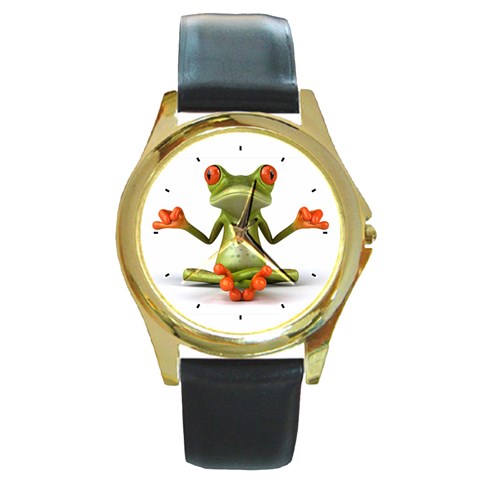 Crazy Frog Round Gold Metal Watch from UrbanLoad.com Front