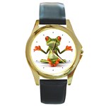 Crazy Frog Round Gold Metal Watch