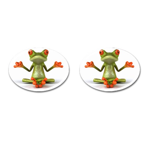 Crazy Frog Cufflinks (Oval) from UrbanLoad.com Front(Pair)