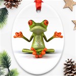 Crazy Frog Oval Ornament (Two Sides)