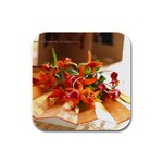 flowers Rubber Square Coaster (4 pack)