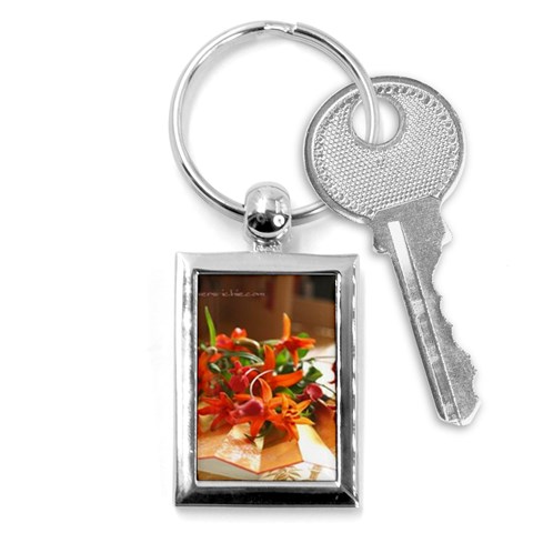 flowers Key Chain (Rectangle) from UrbanLoad.com Front