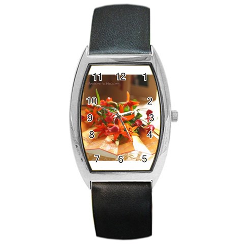 flowers Barrel Style Metal Watch from UrbanLoad.com Front