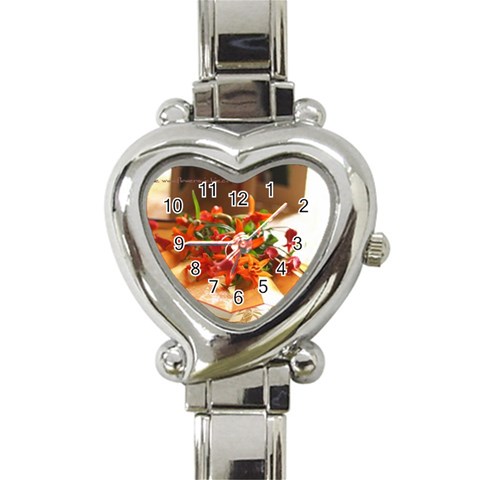 flowers Heart Italian Charm Watch from UrbanLoad.com Front