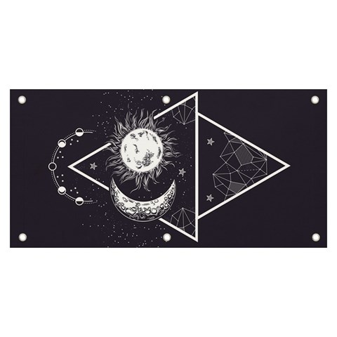 Moon and sun Banner and Sign 6  x 3  from UrbanLoad.com Front
