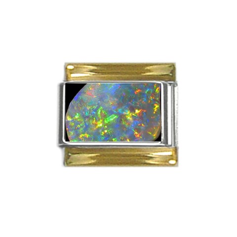 Dark Jubilee Opal Gold Trim Italian Charm (9mm) from UrbanLoad.com Front