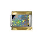 Dark Jubilee Opal Gold Trim Italian Charm (9mm)