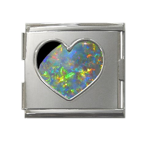 Dark Jubilee Opal Mega Link Heart Italian Charm (18mm) from UrbanLoad.com Front