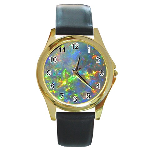 Dark Jubilee Opal Round Gold Metal Watch from UrbanLoad.com Front
