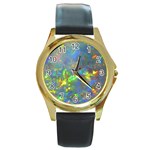 Dark Jubilee Opal Round Gold Metal Watch