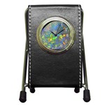 Dark Jubilee Opal Pen Holder Desk Clock