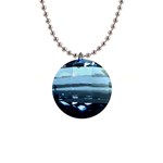 Aquamarine 1  Button Necklace