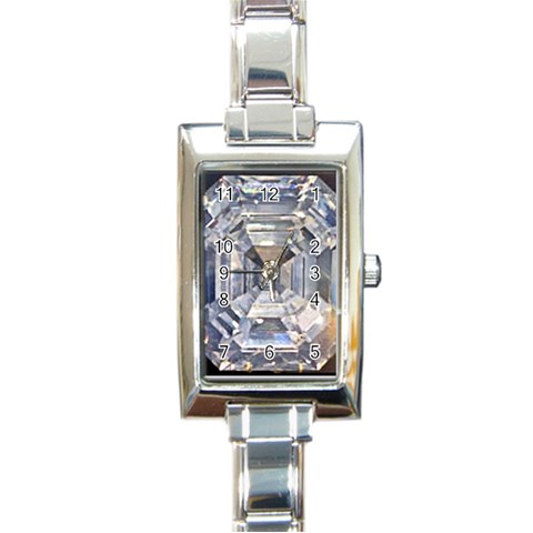 Portugese Diamond Rectangular Italian Charm Watch from UrbanLoad.com Front