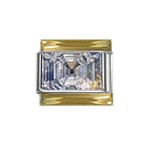 Portugese Diamond Gold Trim Italian Charm (9mm)