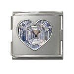 Portugese Diamond Mega Link Heart Italian Charm (18mm)