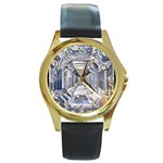 Portugese Diamond Round Gold Metal Watch