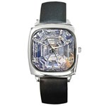 Portugese Diamond Square Metal Watch