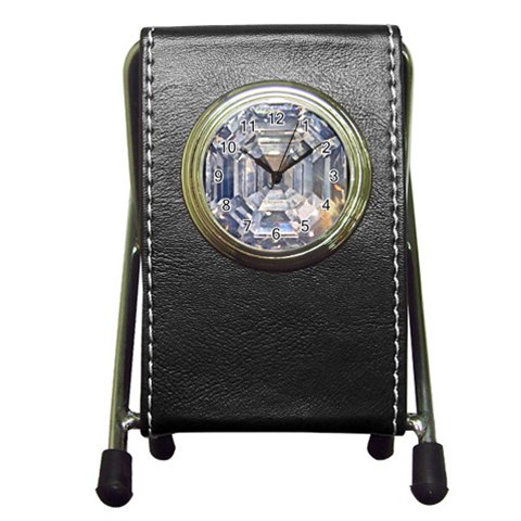 Portugese Diamond Pen Holder Desk Clock from UrbanLoad.com Front